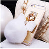 Image of Handmade Luxury Rhinestone Bowknot Fur Ball Mirror