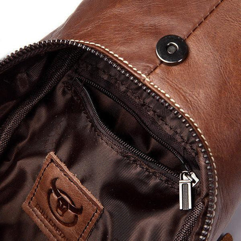 Men Genuine Leather Business Casual  Shoulder Crossbody Bag