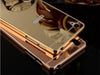 Image of Mirror Back Cover Case Metal Frame Phone Cases for Sony Xperia