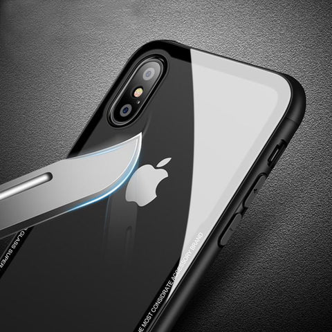 Ultra Thin Transparent Glass Back Cover For Apple iPhone X