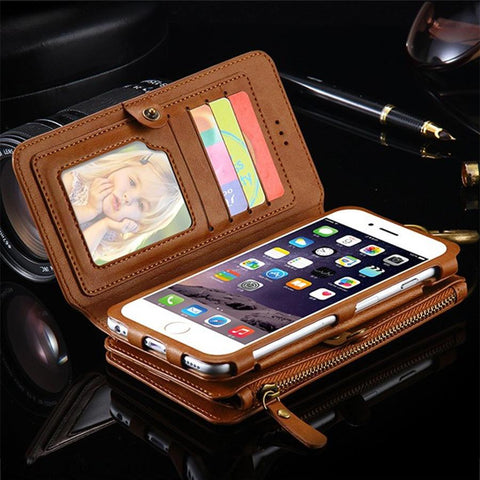 Retro Vintage Leather Multifunctional Wallet Case