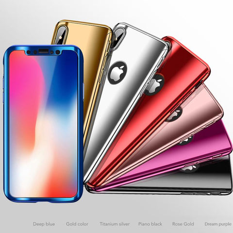 360 Plating Mirror Case For iPhone X 8 7 & Samsung Galaxy S Series