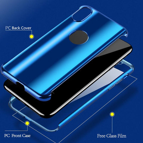 360 Plating Mirror Case For iPhone X 8 7 & Samsung Galaxy S Series