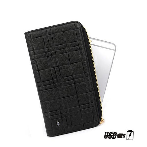 Men Charging Wallet Anti-lost Smart Wallet Multi-function Long Purse