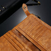 Image of Retro Genuine Leather Dual Zipper Pocket Phone Wallet Clutch Bag Handbag For iPhone 7/6/6s Plus