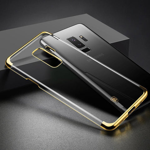 Luxury Transparent  Plating Hard Plastic Case For Samsung Galaxy S9 S9 Plus