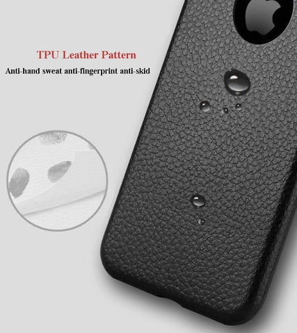 Leather Pattern TPU Back Shockproof Anti-sweat Case for iPhone