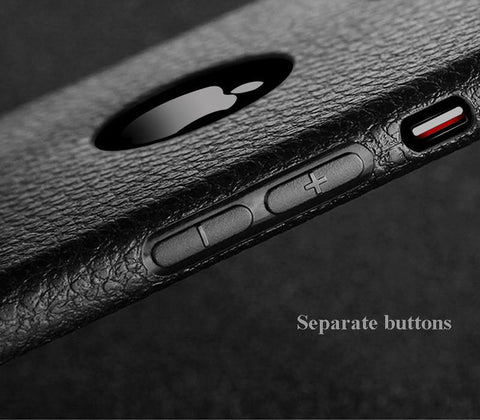 Leather Pattern TPU Back Shockproof Anti-sweat Case for iPhone