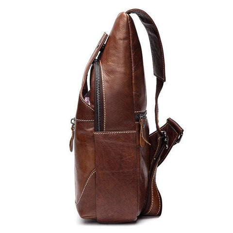 Men Genuine Leather Business Casual  Shoulder Crossbody Bag