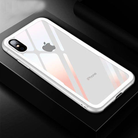 Ultra Thin Transparent Glass Back Cover For Apple iPhone X