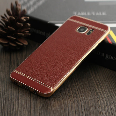 Soft TPU  Leather Cover For Samsung Galaxy S7 Edge