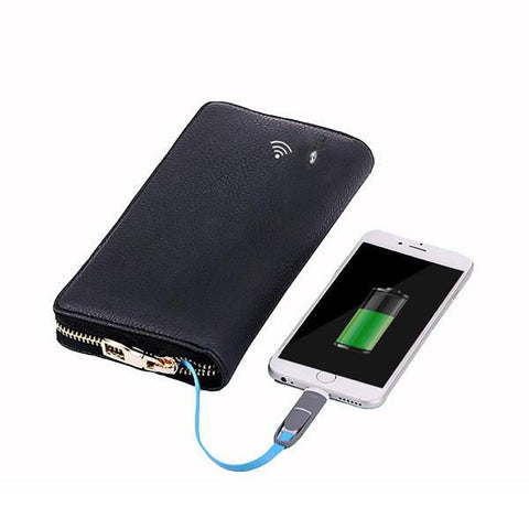 Men Charging Wallet Anti-lost Smart Wallet Multi-function Long Purse