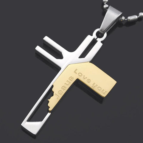 Love you Jesus Cross Pendants Necklace