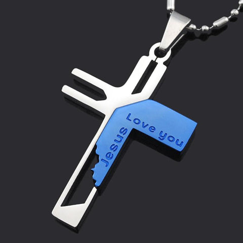 Love you Jesus Cross Pendants Necklace