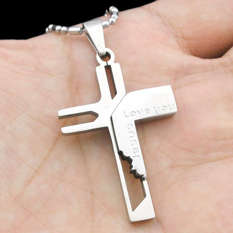 Love you Jesus Cross Pendants Necklace