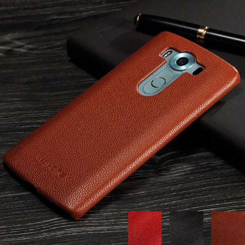 Genuine Leather Hard Back Cover For LG V10