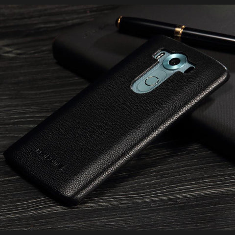 Genuine Leather Hard Back Cover For LG V10