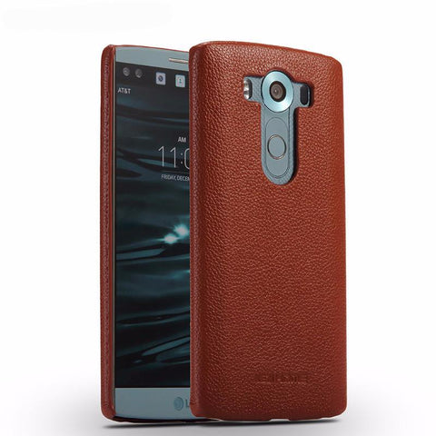 Genuine Leather Hard Back Cover For LG V10