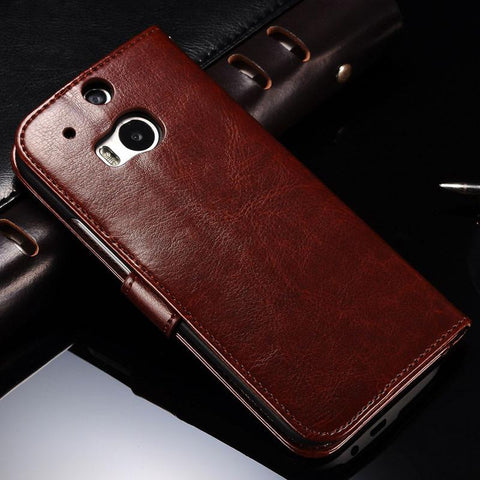 Luxury  Leather Wallet Case For HTC One M8