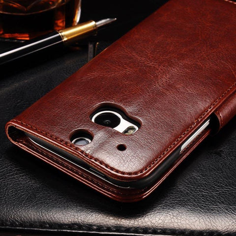 Luxury  Leather Wallet Case For HTC One M8