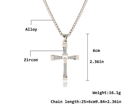 The Fast And The Furious Dominic Toretto Sliver Cross Necklaces