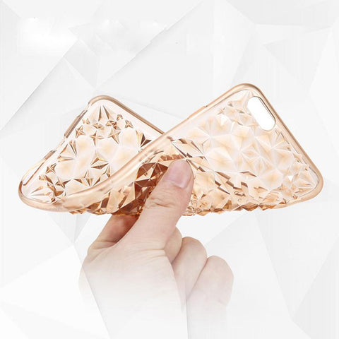 Luxury 3D Diamond Texture Soft TPU Clear For iPhone