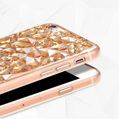 Luxury 3D Diamond Texture Soft TPU Clear For iPhone