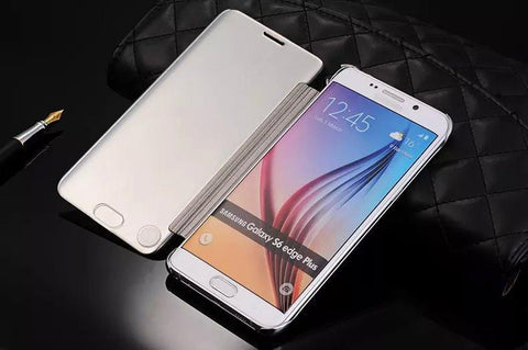 Luxury Plating Mirror Flip Leather Phone Cases Samsung