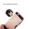 Image of Metalic Silicon Plastic Coque With Card Holder Slot iPhone Case