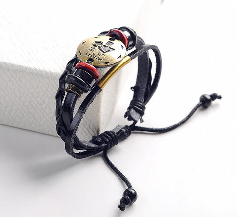 Leather Zodiac Bracelet