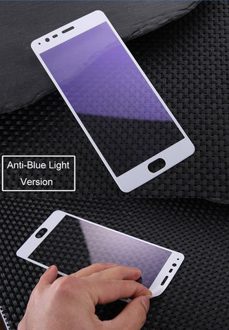 Anti Blue Full Cover Tempered Glass for Oneplus 3