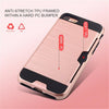 Image of Metalic Silicon Plastic Coque With Card Holder Slot iPhone Case