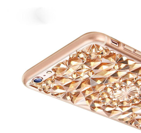 Luxury 3D Diamond Texture Soft TPU Clear For iPhone