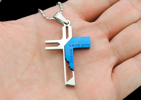 Love you Jesus Cross Pendants Necklace