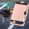 Image of Metalic Silicon Plastic Coque With Card Holder Slot iPhone Case