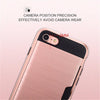 Image of Metalic Silicon Plastic Coque With Card Holder Slot iPhone Case