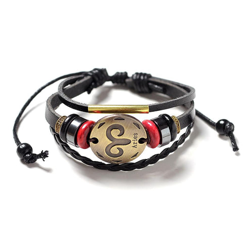 Leather Zodiac Bracelet