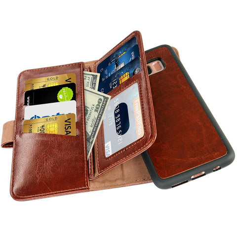 Leather Multi-function Wallet Magnet Cover for S8 S8 +