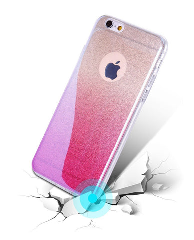 Glitter Gradient Slim TPU Cover Bling Sequin For iPhone