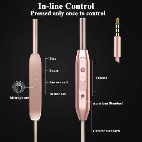 In-Ear Earphone Headset In-line Control Magnetic Clarity Stereo Sound