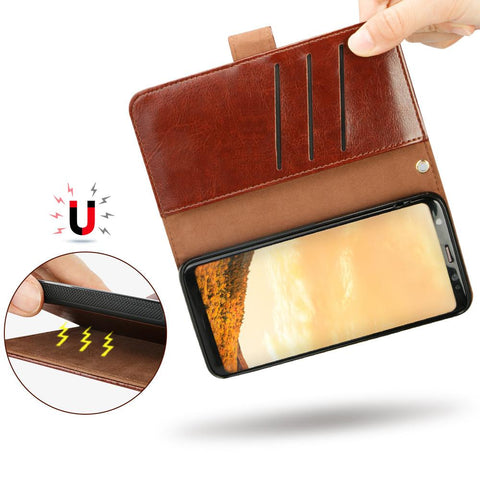 Leather Multi-function Wallet Magnet Cover for S8 S8 +