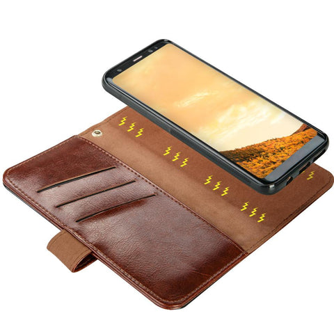 Leather Multi-function Wallet Magnet Cover for S8 S8 +