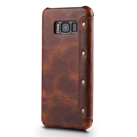 Genuine Real Leather Wallet Full-Body Protective For Samsung Galaxy S8 S8 Plus