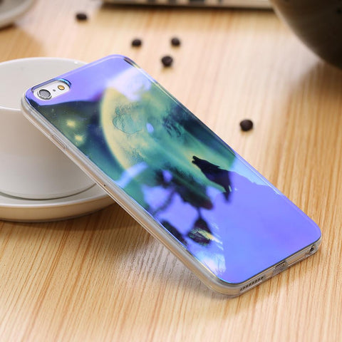 Modern Blue Ray Light Clear Mobile Phone Case For iPhone