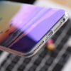 Image of Modern Blue Ray Light Clear Mobile Phone Case For iPhone