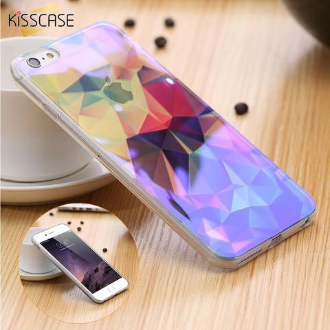 Modern Blue Ray Light Clear Mobile Phone Case For iPhone