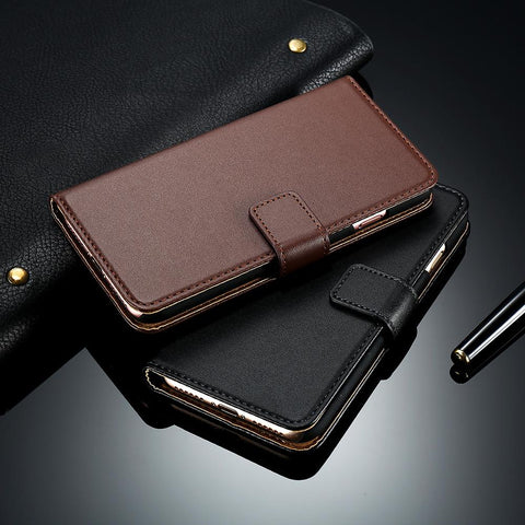 Genuine Leather Wallet Flip Case for iPhone