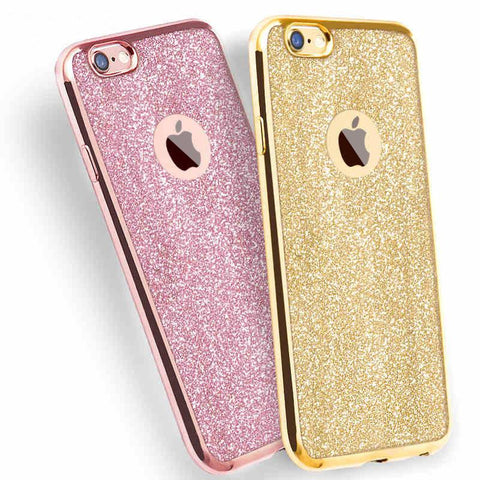 Luxury Clear TPU Phone Case Plating Back Cover With Bling Card