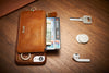 Image of Luxury Genuine Leather Wallet Belt Case For iPhone