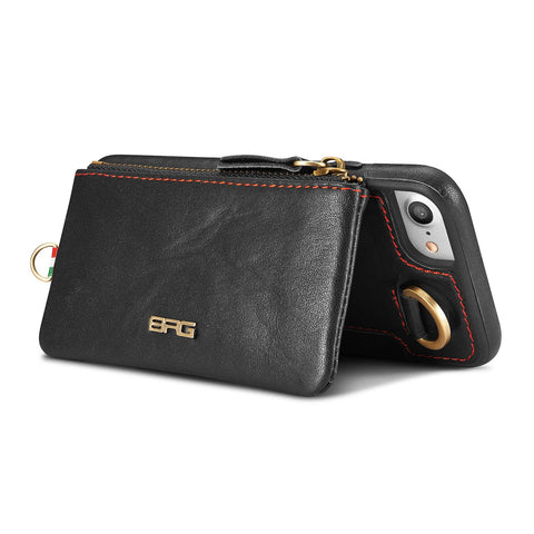 Luxury Genuine Leather Wallet Belt Case For iPhone